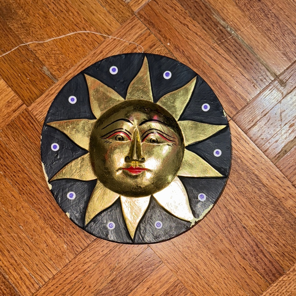 Gold and Black Sun/Moon Reversible Wall Decor